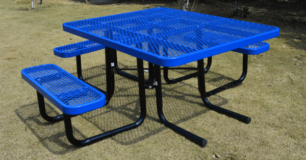 46" Square Expanded Metal Wheelchair Accessible Blue