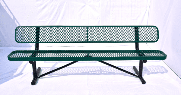 LifeYard 8' Park Bench w/ Backrest, Outdoor Steel Bench Green 04